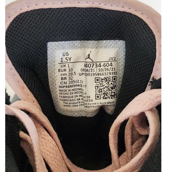 NIKE JORDAN Girls Black/Pink 1.5Y without insole - Picture 5 of 6